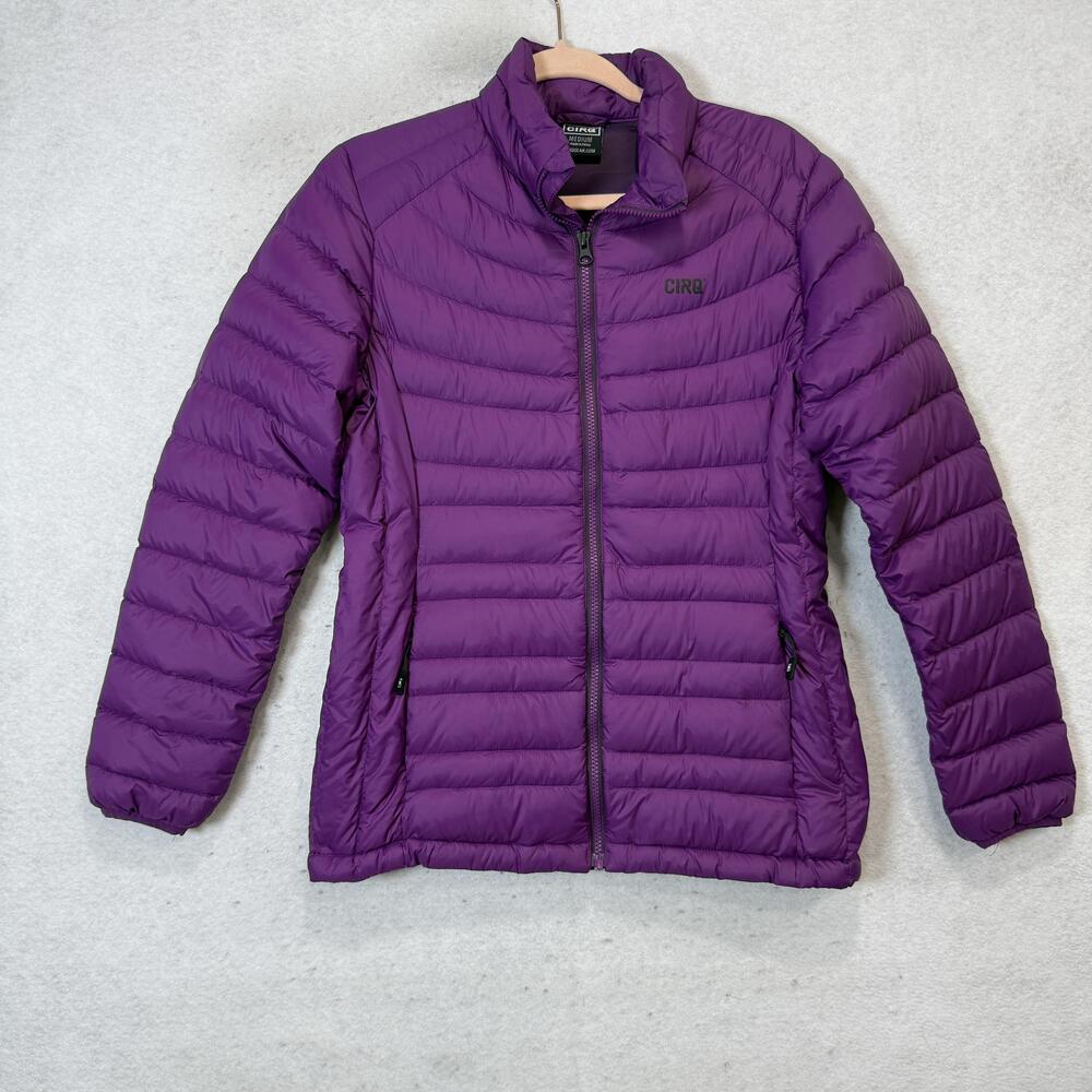 CIRQ Jacket Womens Medium Purple Lightweight Down Puffer Quilted Zip Pockets